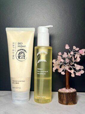 🌿 Midha Rice Cleansing Duo Oil + Scrub Foam Set K Beauty NEW